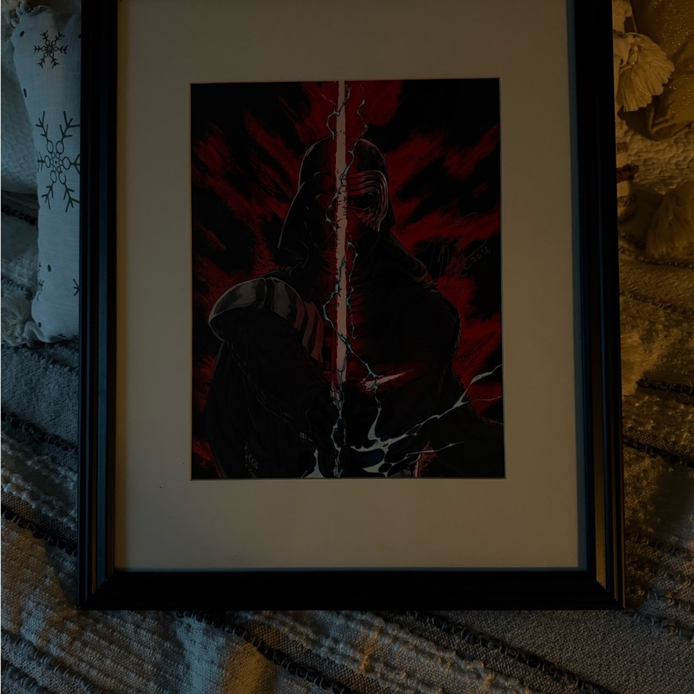 Framed Red and Black Art Print